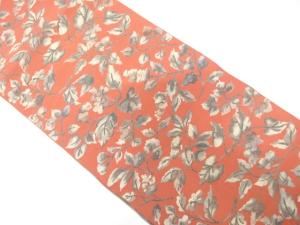 アンティーク　草花模様織り出し名古屋帯（着用可）